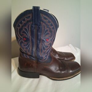 ARIAT Men / Women Brown and Blue Western Winter Boots - Size 5